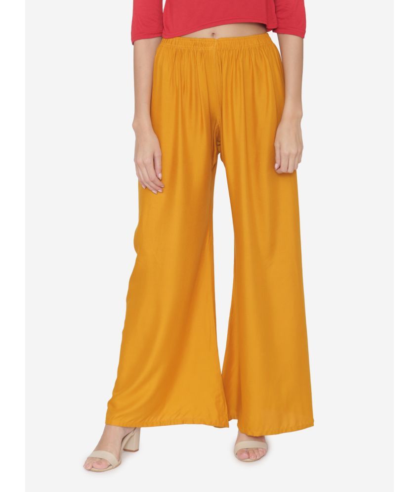     			N-Gal - Mustard Rayon Wide leg Women's Palazzos ( Pack of 1 )