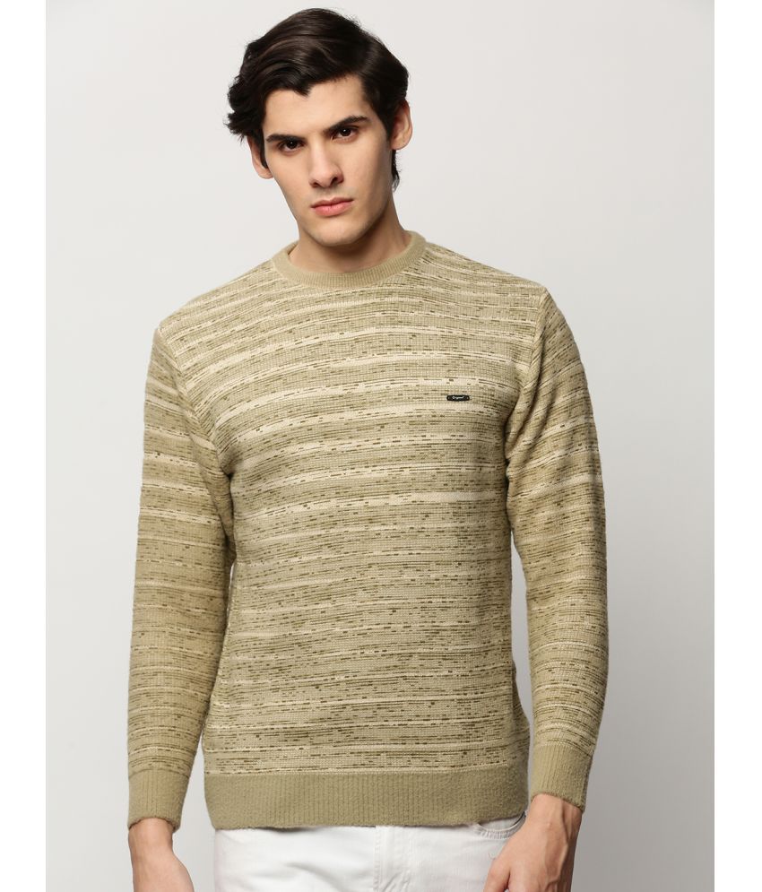     			Showoff Acrylic Round Neck Men's Full Sleeves Pullover Sweater - Olive ( Pack of 1 )
