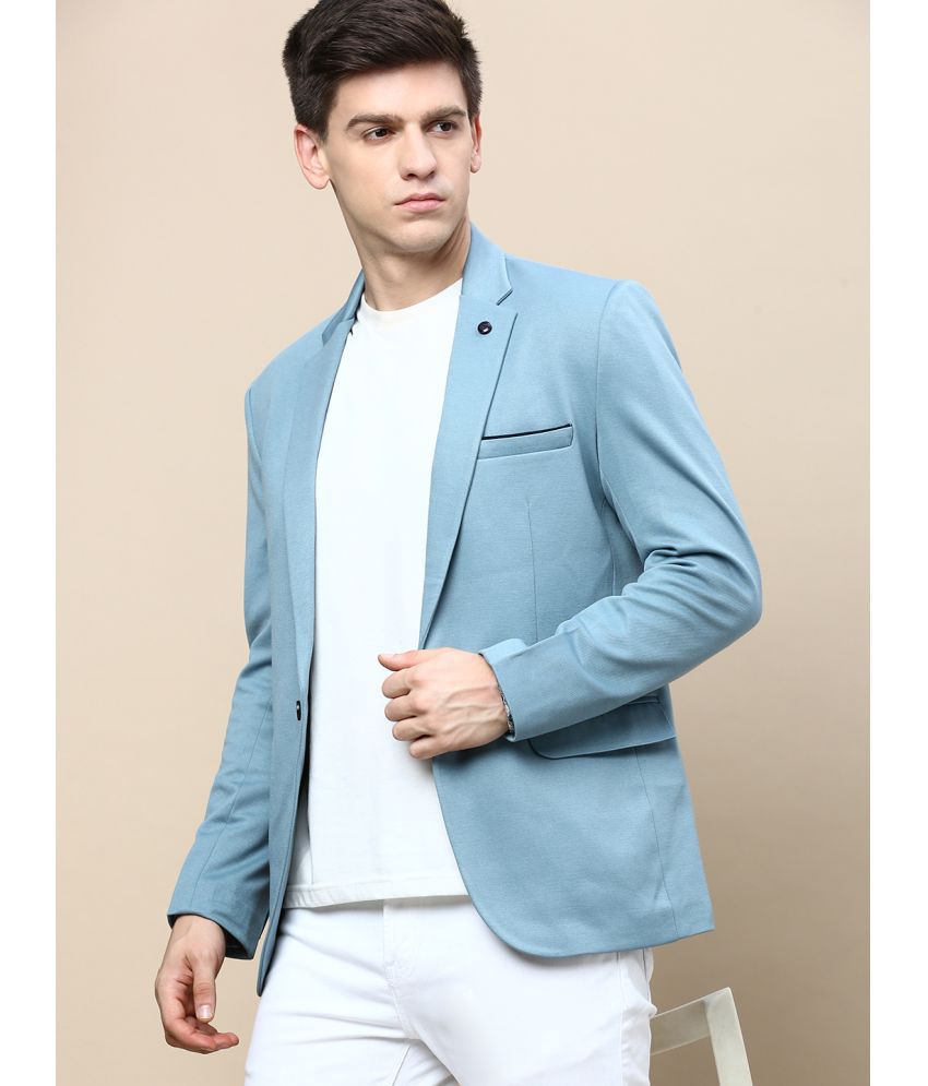     			Showoff Cotton Blend Men's Blazer - Turquoise ( Pack of 1 )