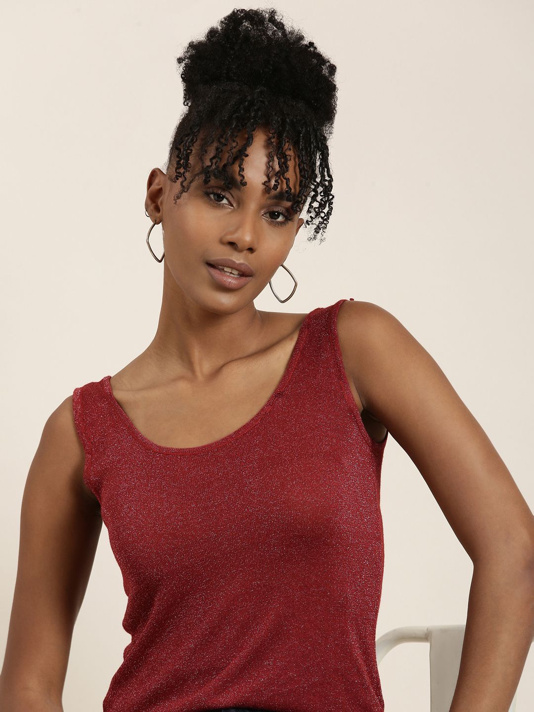     			Showoff - Maroon Cotton Blend Women's Tank Top ( Pack of 1 )