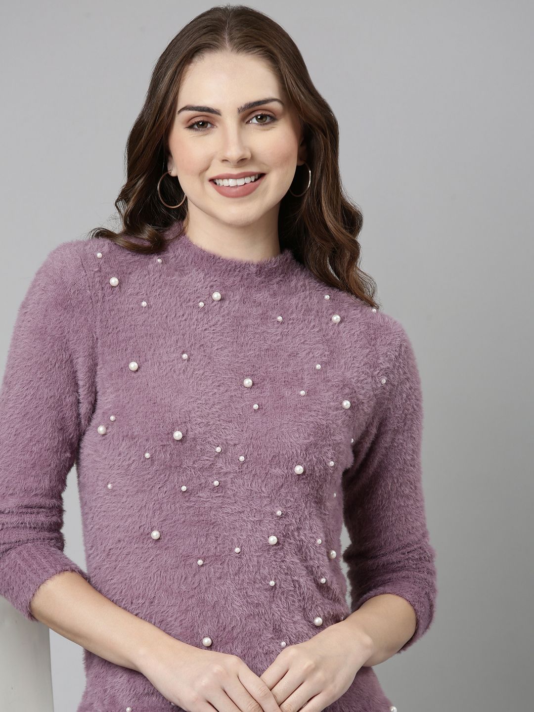     			Showoff - Purple Woollen Women's Regular Top ( Pack of 1 )