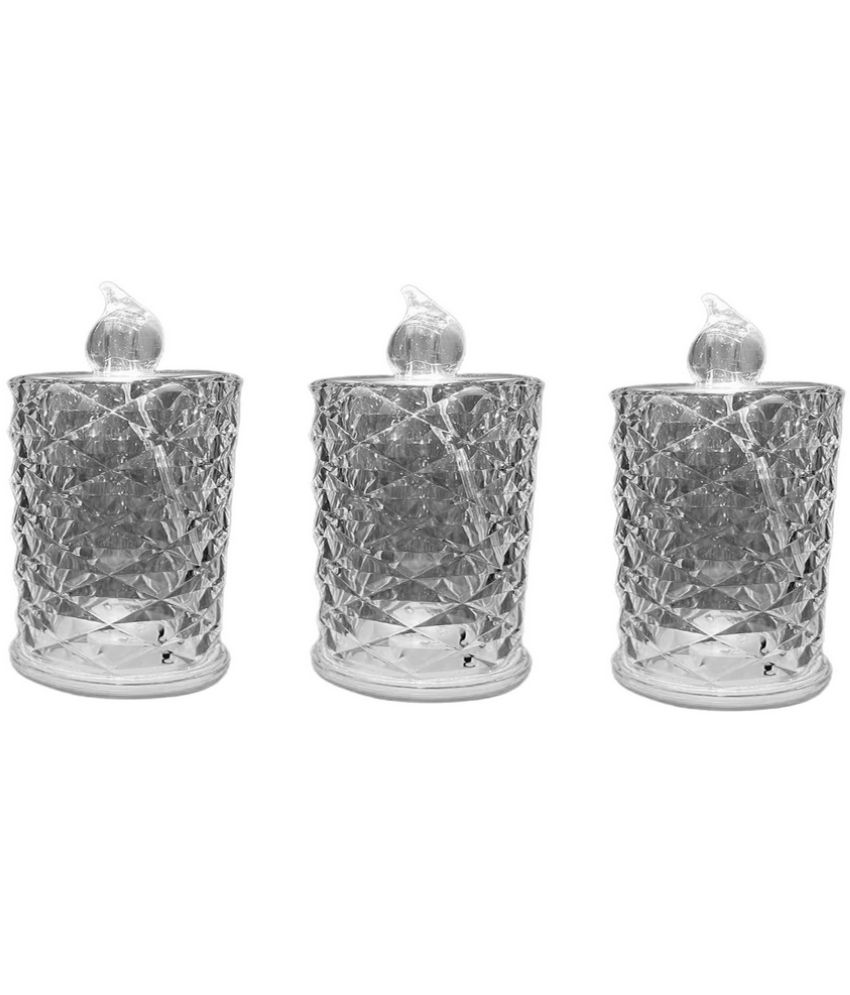     			VARKAUS - Off White LED Tea Light Candle 8 cm ( Pack of 3 )