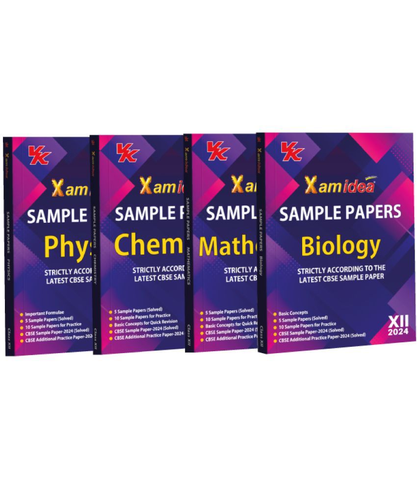     			Xam idea Sample Papers Simplified Bundle Set of 4 Books (Physics, Chemistry, Mathematics, Biology) Class 12 for 2024 Board Exam |