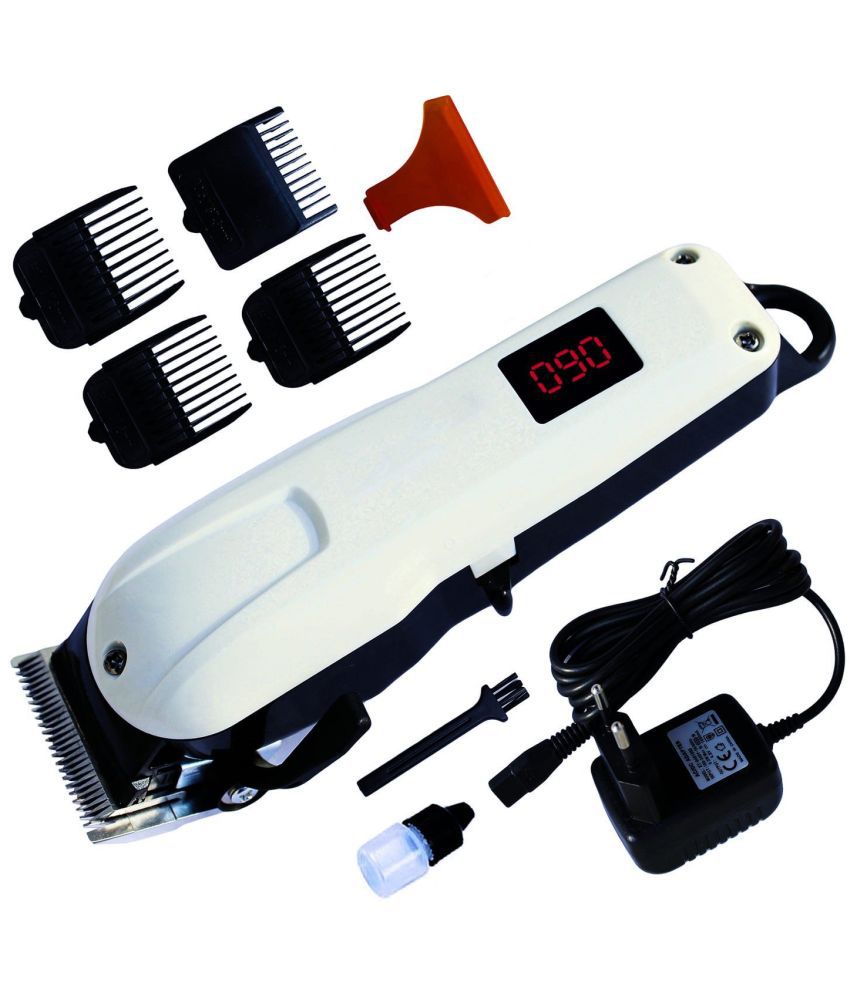     			geemy - Heavy Duty White Cordless Beard Trimmer With 60 minutes Runtime