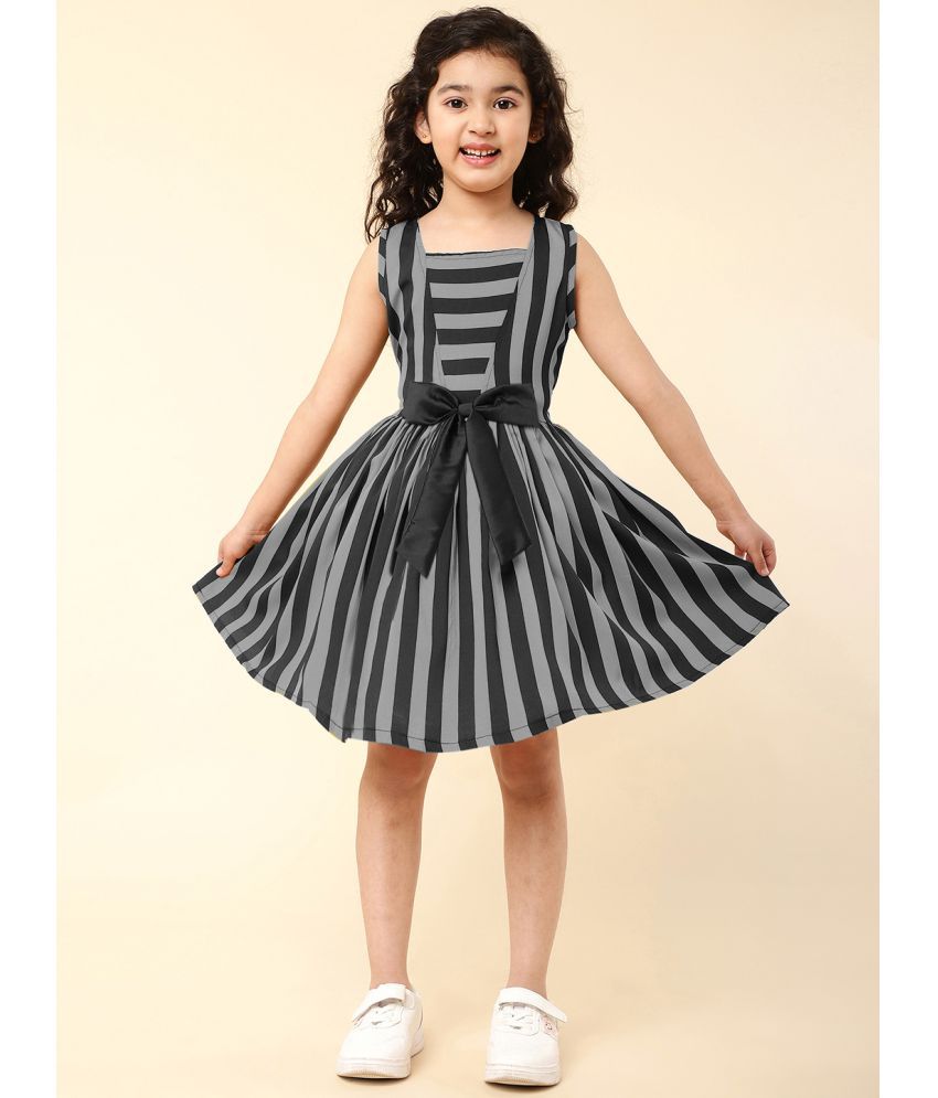     			A.T.U.N. - Gray Polyester Girls Fit And Flare Dress ( Pack of 1 )