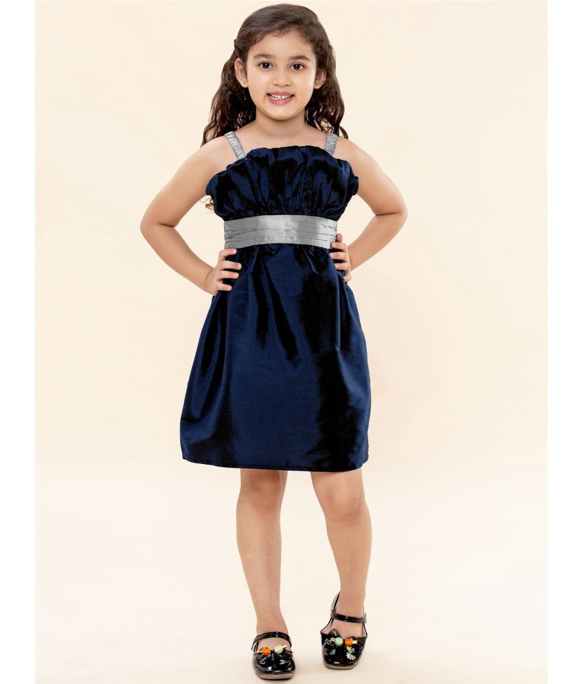     			A.T.U.N. Polyester A-line Dress For Girls ( Pack of 1 , Navy )