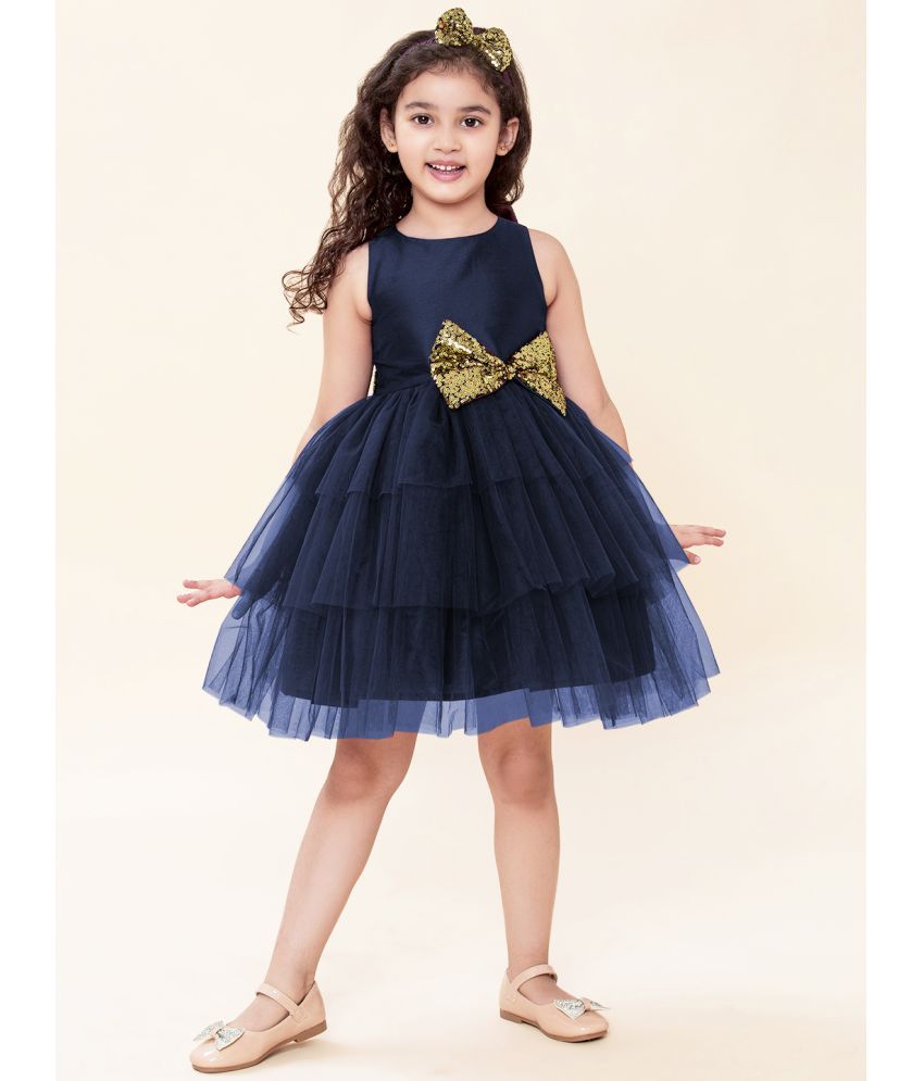     			A.T.U.N. - Navy Polyester Girls Fit And Flare Dress ( Pack of 1 )