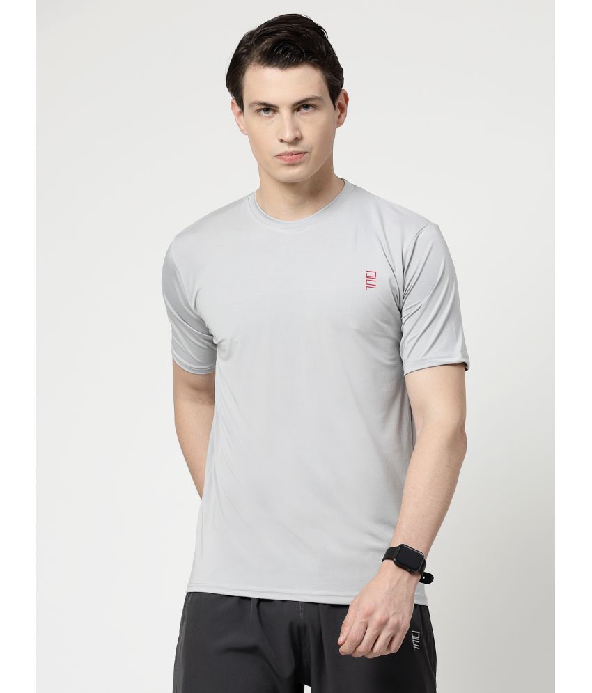     			DAFABFIT Polyester Regular Fit Solid Half Sleeves Men's T-Shirt - Light Grey ( Pack of 1 )