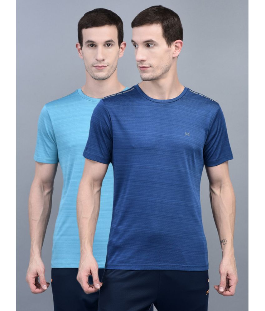     			Force NXT Cotton Blend Regular Fit Self Design Half Sleeves Men's T-Shirt - Multicolor ( Pack of 2 )