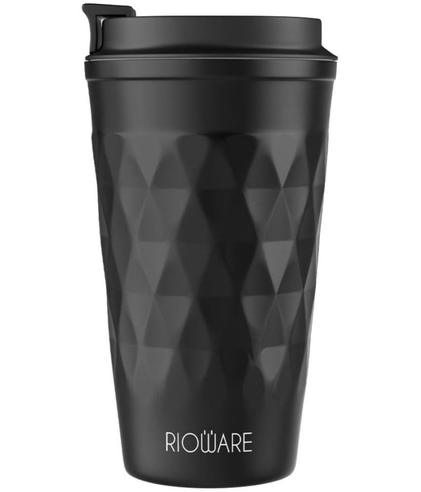     			Rioware Black Steel Coffee Mug ( Pack of 1 )