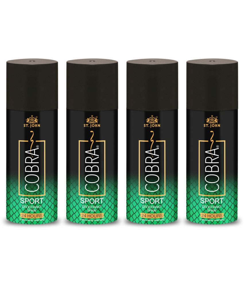     			St. John - Cobra Sports Long lasting 150ml*4 Deodorant Spray for Men 150 ml ( Pack of 4 )