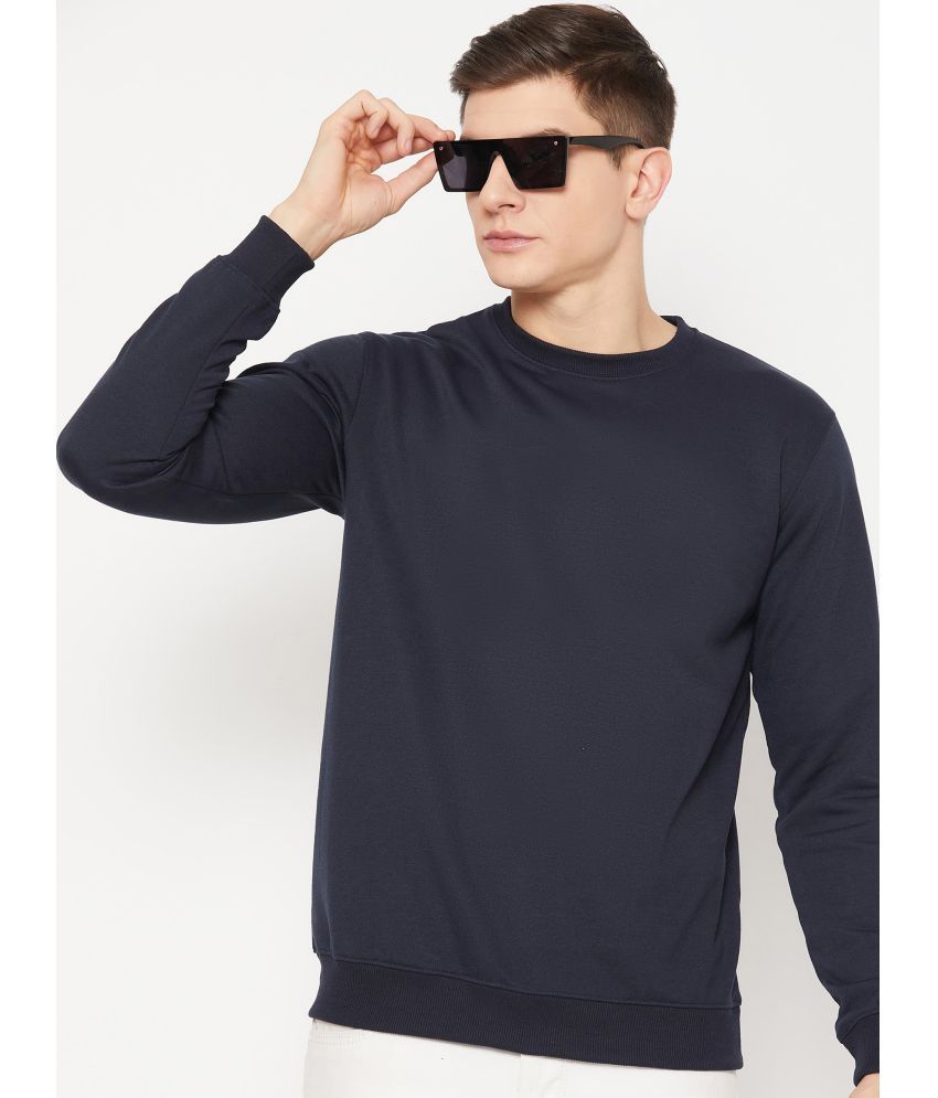     			UBX Cotton Blend Round Neck Men's Sweatshirt - Navy Blue ( Pack of 1 )