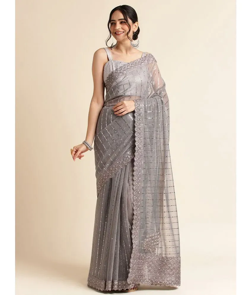 Buy Vaidehi Fashion Embroidered Bollywood Georgette Pink Sarees Online @  Best Price In India | Flipkart.com