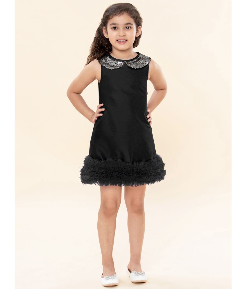     			A.T.U.N. Polyester Fit And Flare Dress For Girls ( Pack of 1 , Black )