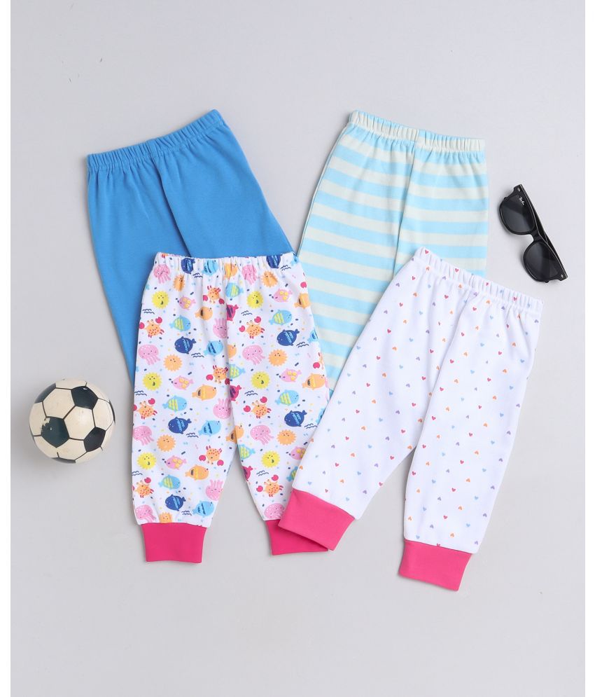     			BUMZEE - Blue Cotton Trackpant For Baby Girl ( Pack of 4 )