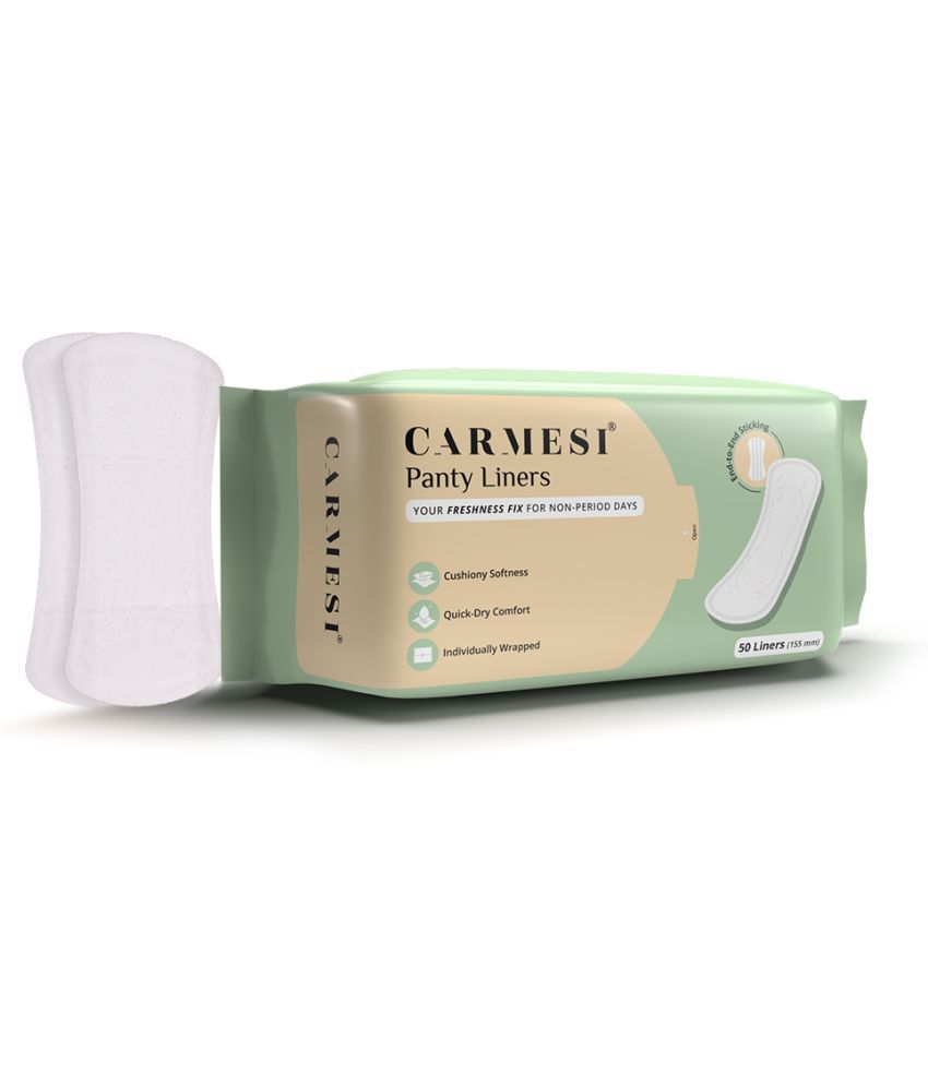     			Carmesi Panty Liners - 50 Pieces, Cushiony Soft, Protect against Spotting & Light Discharge