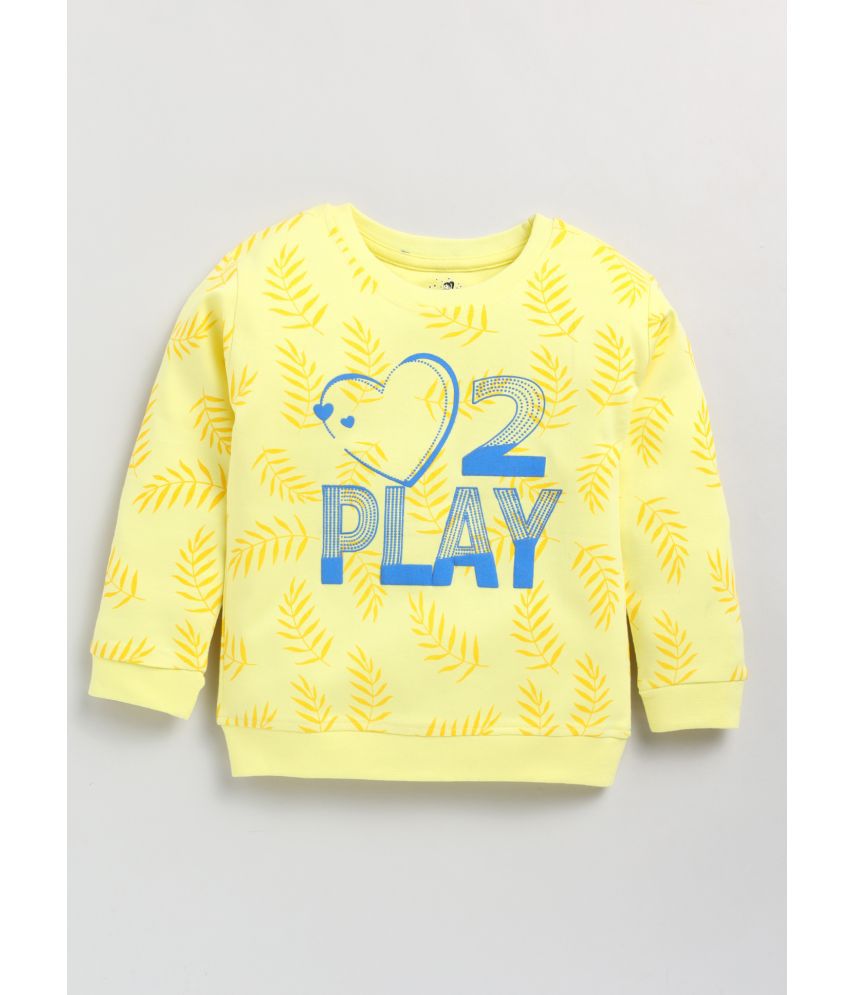     			Cutopies Kids Yellow Printed Cool Sweatshirts for Baby Girls (Pack of 1) Baby Girls Clothing Sets