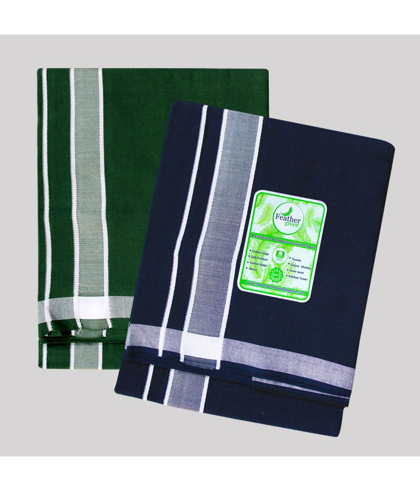     			Feather Green - Multicolor Cotton Men's Lungi ( Pack of 2 )
