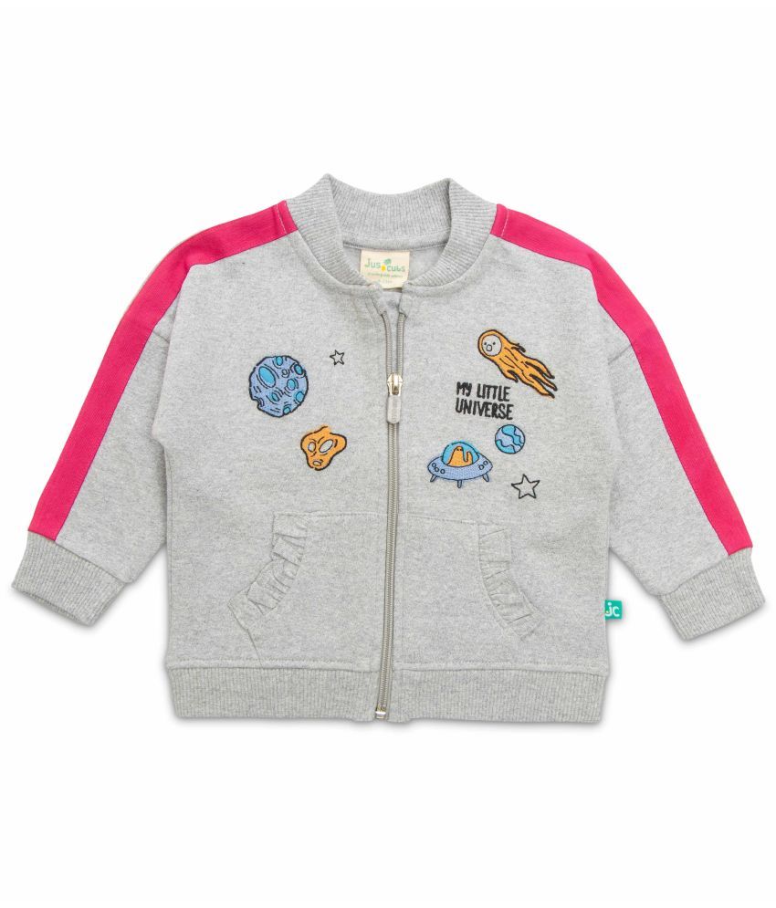     			JusCubs Girls Cotton Infants Embroidered Sweatshirt - Grey (Pack of 1)