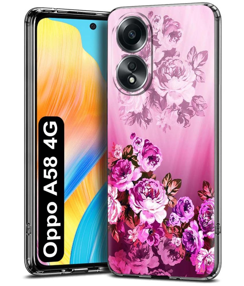     			NBOX - Multicolor Printed Back Cover Silicon Compatible For Oppo A58 4G ( Pack of 1 )