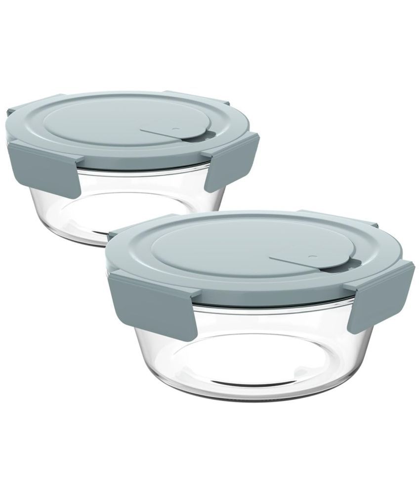     			Rioware Glass containers Glass Grey Food Container ( Set of 2 )