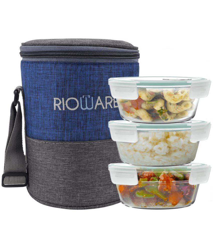     			Rioware Rioware Lunch box Glass Lunch Box 3 - Container ( Pack of 3 )