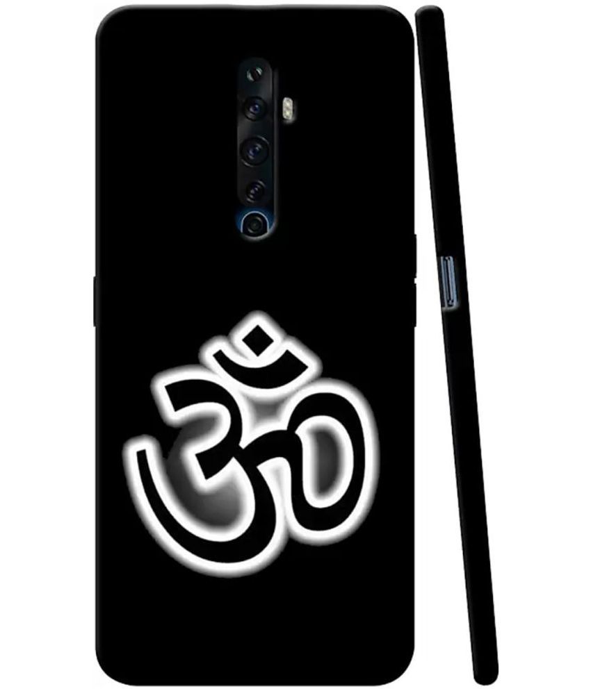     			T4U THINGS4U - Black Printed Back Cover Polycarbonate Compatible For Oppo Reno 2F ( Pack of 1 )