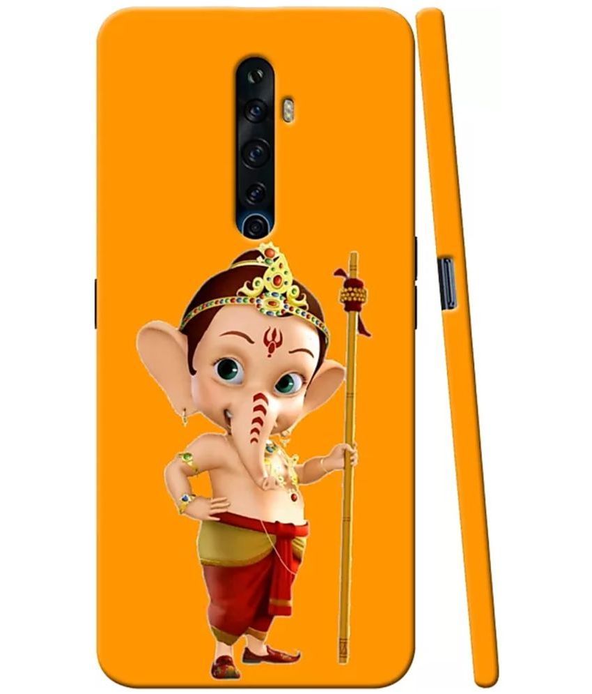     			T4U THINGS4U - Orange Printed Back Cover Polycarbonate Compatible For Oppo Reno 2F ( Pack of 1 )