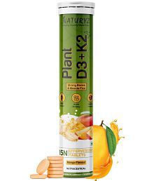 NATURYZ 100% Plant Vitamin D3 K2, Supports Stronger Immunity, Bone &amp; Heart Health, 15 Tablets