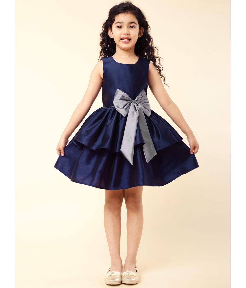     			A.T.U.N. Polyester Fit And Flare Dress For Girls ( Pack of 1 , Navy )