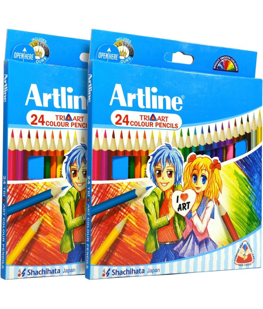     			Artline 24 Tri Art Triangular Shaped Color Pencils (Set of 2, Multicolor)