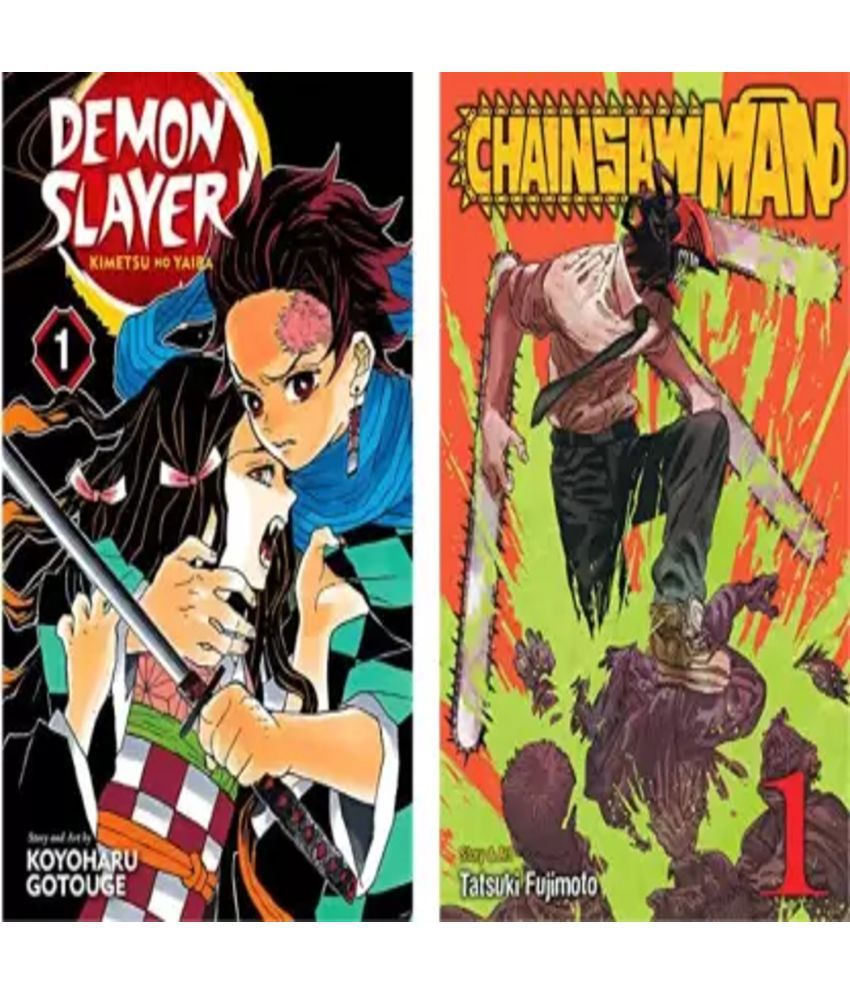     			Bestselling Manga [ Demon Slayer Vol 1 + Chainsaw Man Vol 1 ]