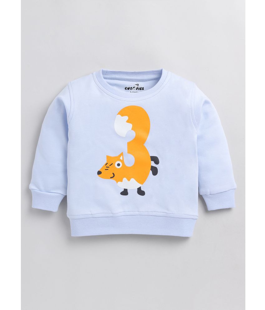     			Cutopies Baby Boys Blue Color Graphic Print Full-Sleeve Sweatshirt (Pack of 1)