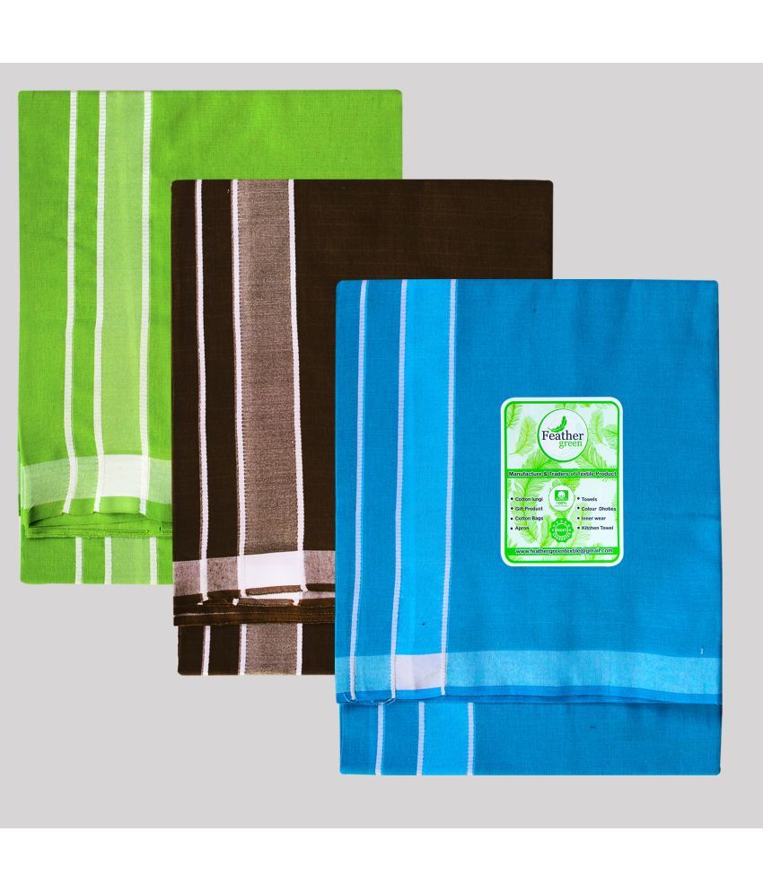     			Feather Green - Multicolor Cotton Men's Lungi ( Pack of 3 )