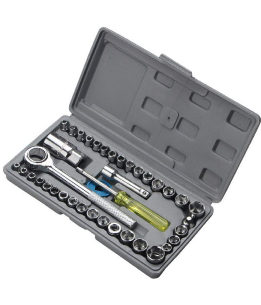     			HOMETALES 40 in 1 pcs 1/4-Inch Socket Set Car Repair Tool Ratchet Wrench Combo Tools Kit Auto Repairing