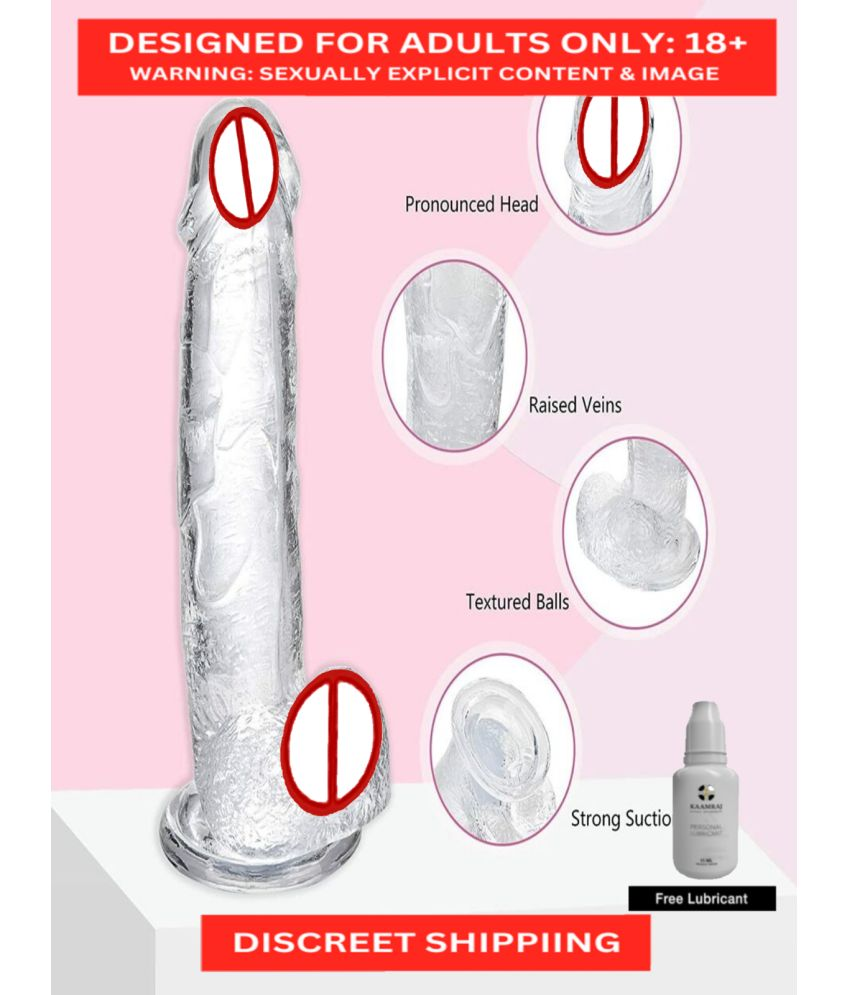     			Highly Recommended Realistic Transparent Dildo for Women, Stretchable, Strong Suction Cup for Enhanced Pleasure, with free Kaamraj Lube