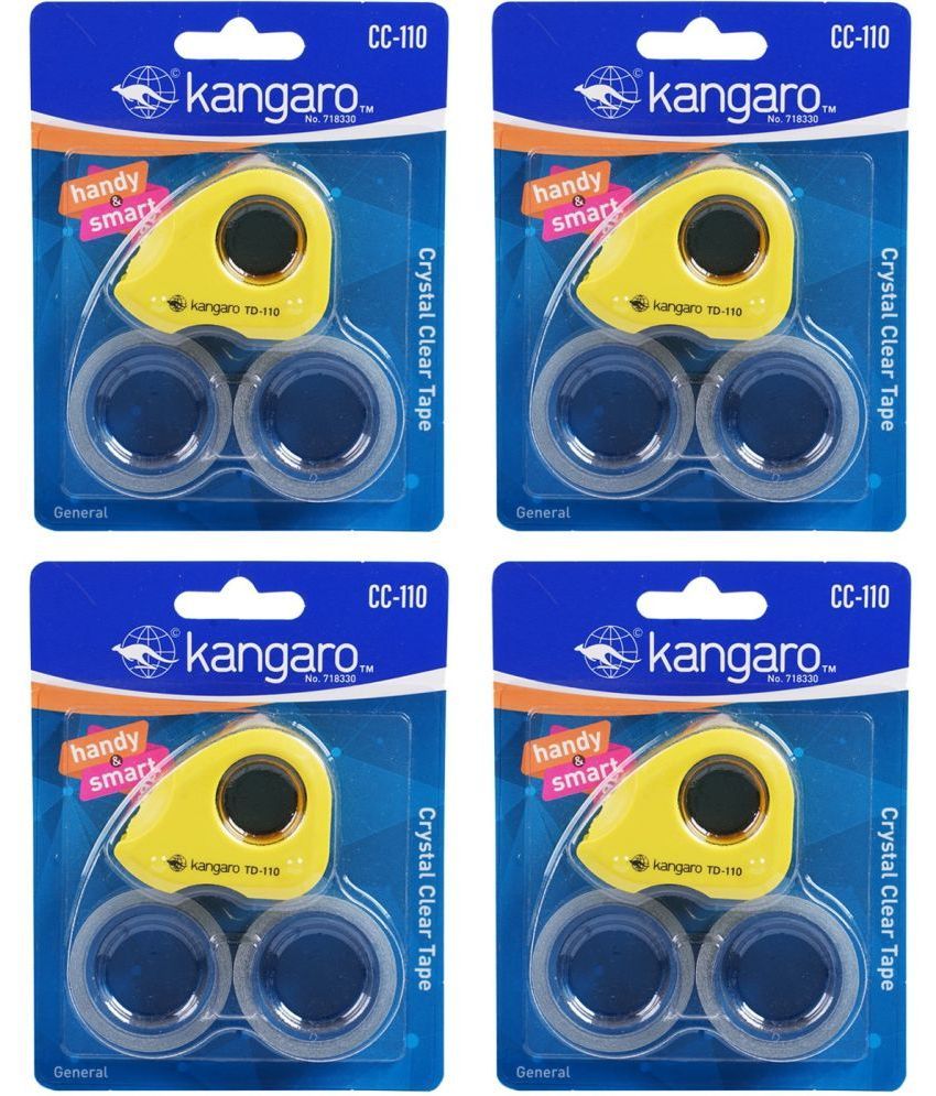     			Kangaro - Yellow Single Sided Tape Dispenser ( Pack of 4 )