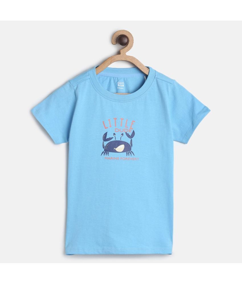     			MINI KLUB Blue Cotton Boy's T-Shirt ( Pack of 1 )