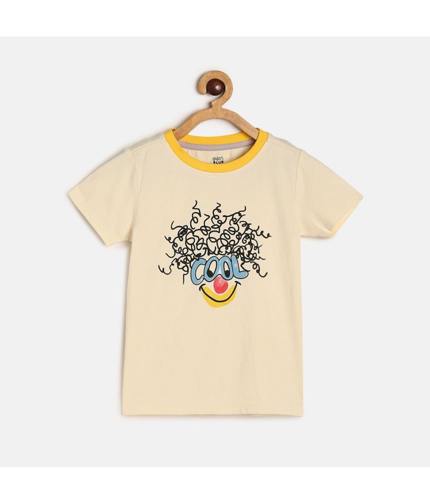     			MINI KLUB Cream Cotton Boy's T-Shirt ( Pack of 1 )