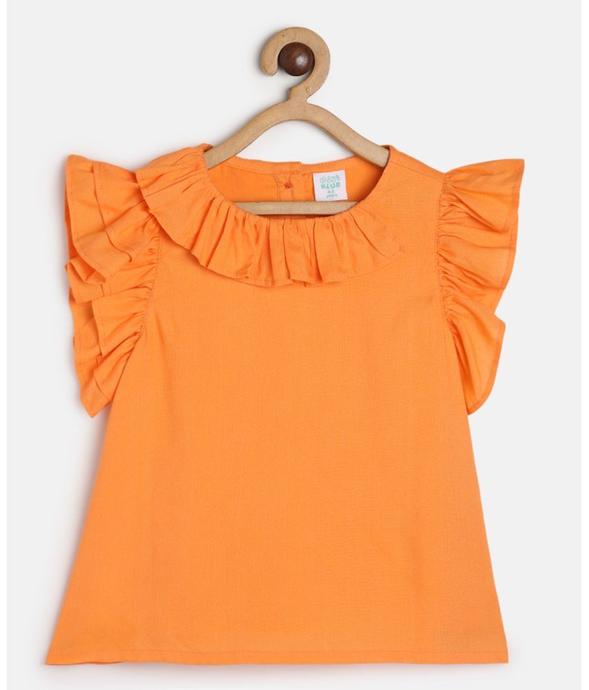     			MINI KLUB Pack of 1 Girls 100% Cotton Top ( Orange )