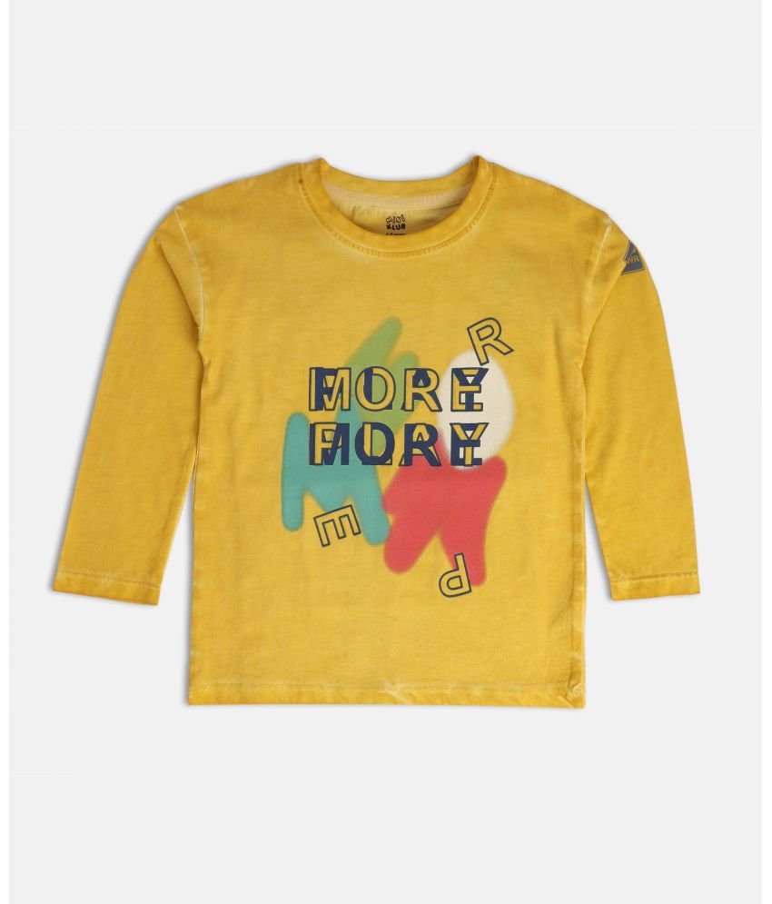     			MINI KLUB Yellow Cotton Boy's T-Shirt ( Pack of 1 )