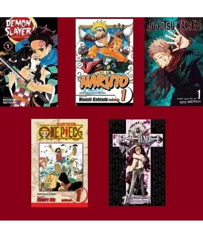     			Manga Combo Of Demon Slayer, Naruto, Jujutsu Kaisen, One Piece & Death Note Vol1  (Paperback, Koyoharu Gotouge, Masashi Kishimoto, Gege Akutami, Eiichiro Oda, Takeshi Obata)