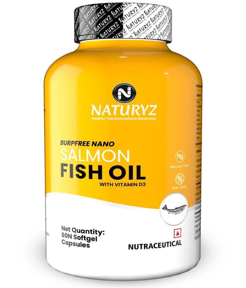     			NATURYZ BURPFREE SALMON Fish Oil 2000 Mg with Vitamin D3 for Skin, Eyes, Heart & Brain, 60 Softgels