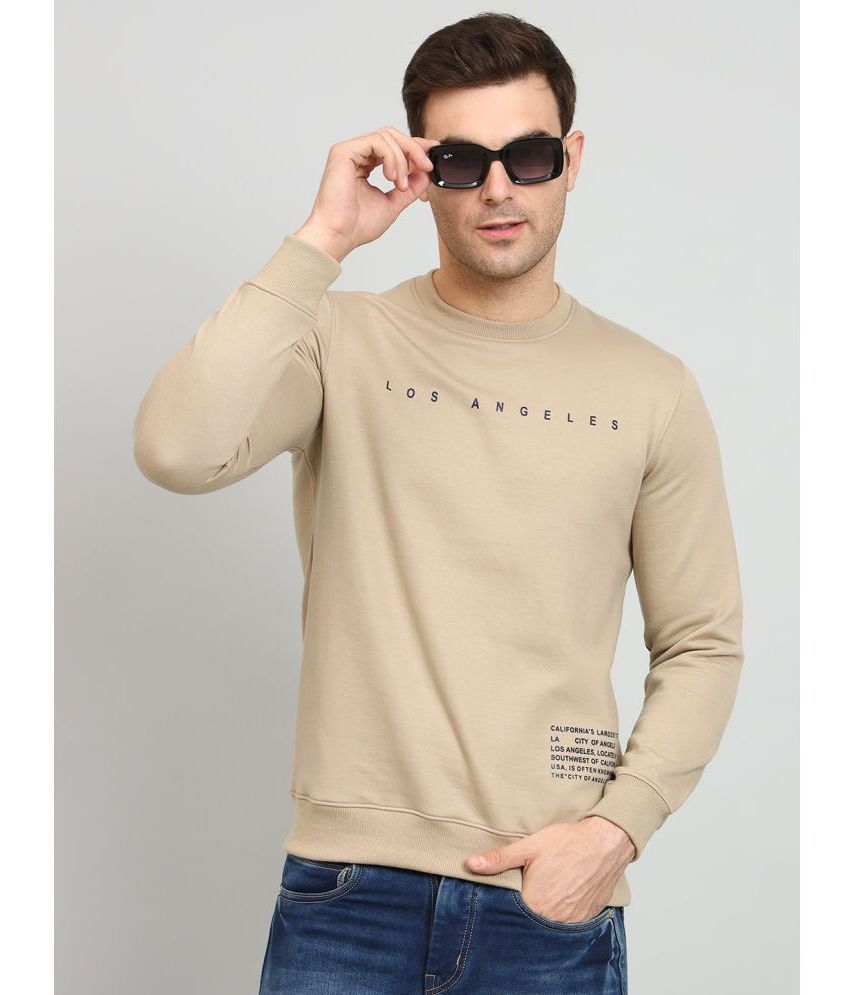     			OGEN Cotton Blend Round Neck Men's Sweatshirt - Beige ( Pack of 1 )