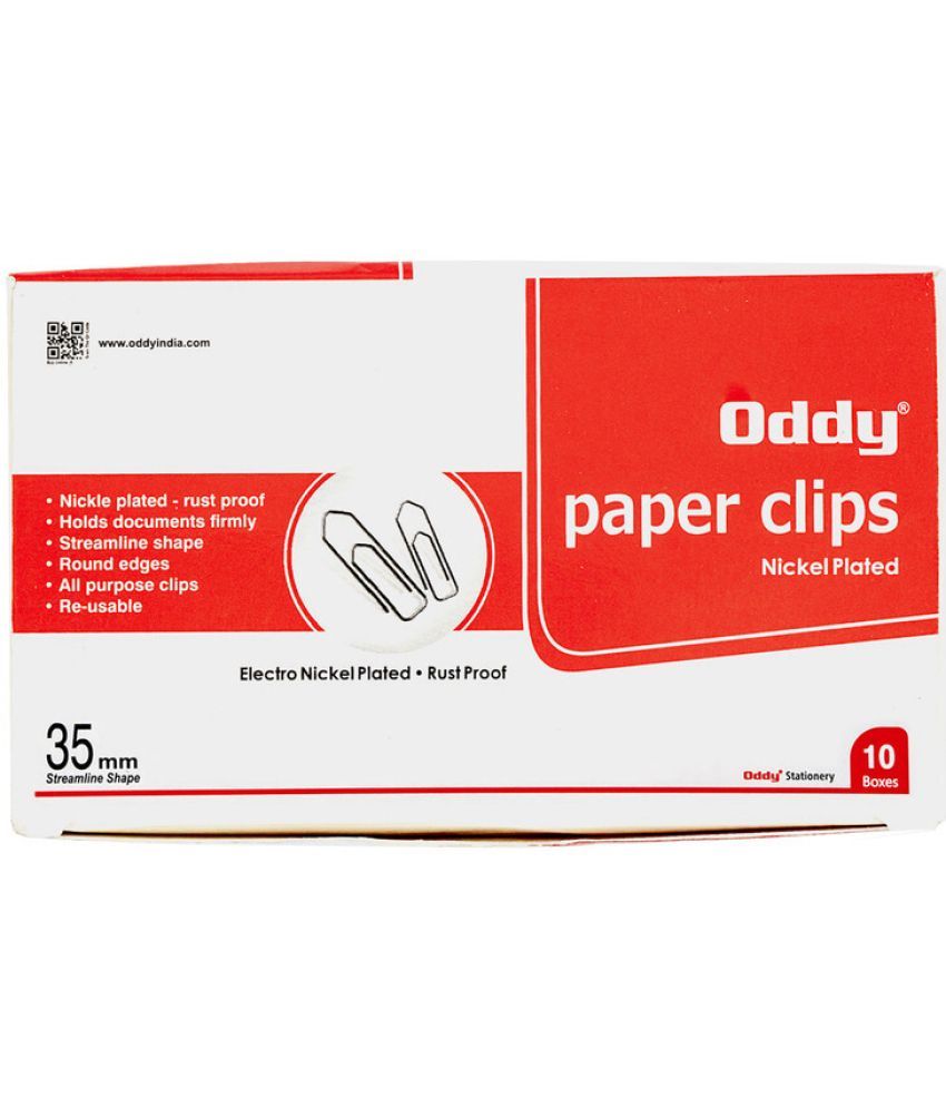     			Oddy Clip Series Medium Metal Paper Clip (Set of 1000, Steel Colour)