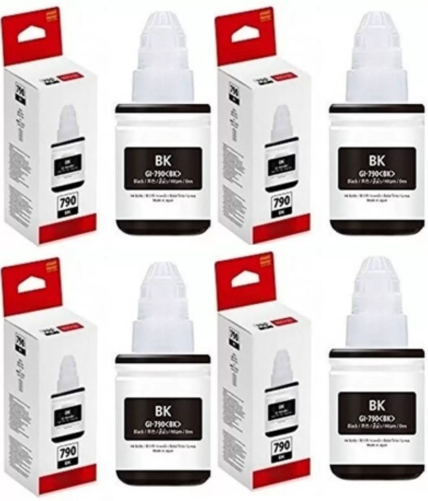     			TEQUO Ink For G3010 Gi-790 Black Pack of 4 Cartridge for :GI-790 INK Printers G1000,G1010,G1100,G2000,G2002,G2010,G2012,G2100,G3000,G3010,G3012,G3100