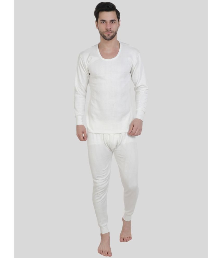    			Zeffit - Off White Cotton Men's Thermal Sets ( Pack of 1 )
