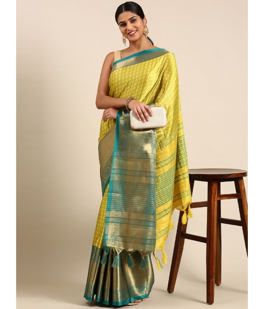     			Aika Cotton Silk Printed Saree With Blouse Piece - Rama ( Pack of 1 )