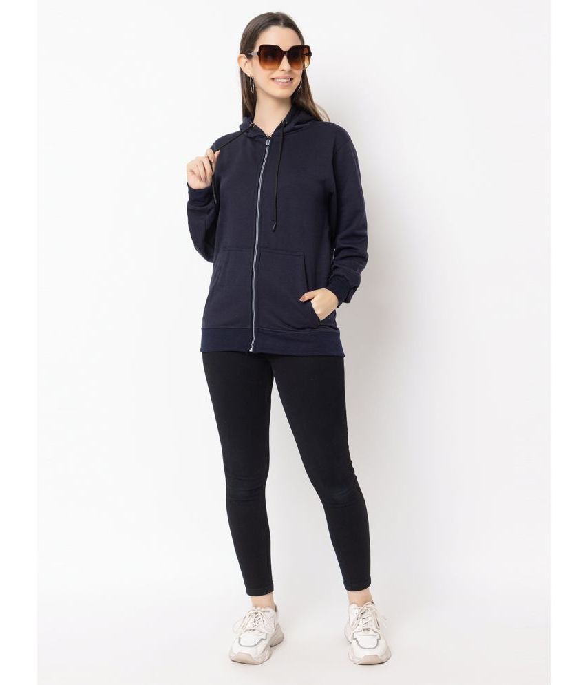     			DeeFab Fleece Women's Hooded Sweatshirt ( Navy )