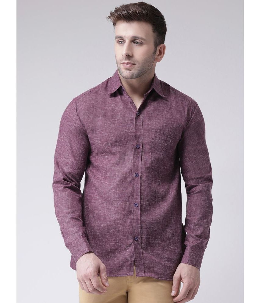    			KLOSET By RIAG 100% Cotton Regular Fit Self Design Full Sleeves Men's Casual Shirt - Mauve ( Pack of 1 )